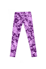 purple pink jeans pants with flower print