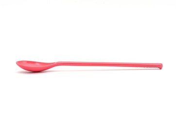 A Pink Spoon isolated on white backgroud.