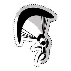 Parachutist silhouette flying icon vector illustration design