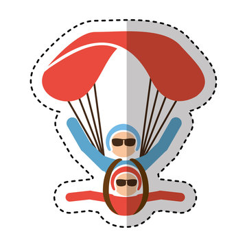 Parachutist silhouette flying icon vector illustration design