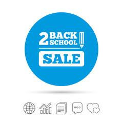 Back to school sign icon. Back 2 school symbol.