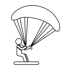 Parachutist silhouette flying icon vector illustration design