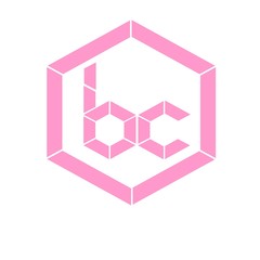 initial letter bc pink color logo vector