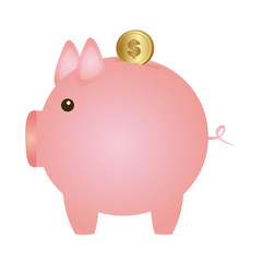 pink pig that save coin icon, vector illustraction design image