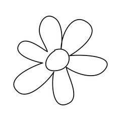figure flower with oval petals icon, vector illustraction design