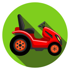 flat tractor farm isolated icon