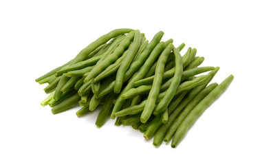 Fresh green beans isolated on a white background