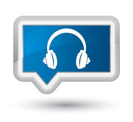 Headphone icon prime blue banner button