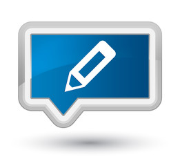 Pencil icon prime blue banner button