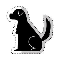 cute dog mascot silhouette icon vector illustration design