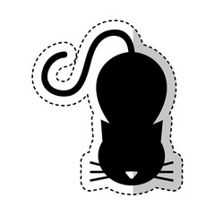 cute cat mascot silhouette isolated icon vector illustration design