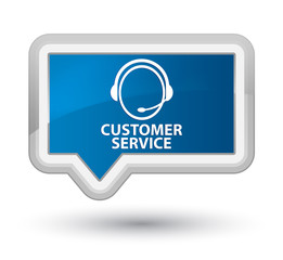 Customer service (customer care icon) prime blue banner button