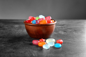 Different cough drops on table