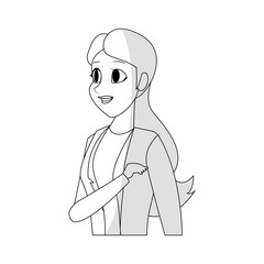 woman cartoon icon over white background. vector illustration