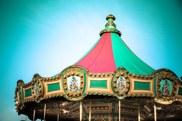 Top of Ornate vintage carousel