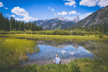 Turquoise Lake in Canadian Rocky Mountains