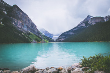 Turquoise Lake in Canadian Rocky Mountains