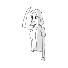 woman cartoon icon over white background. vector illustration