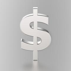 3D illustration silver dollar