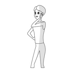 woman cartoon icon over white background. vector illustration