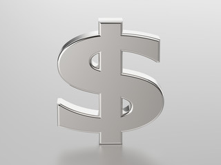 3D illustration silver dollar