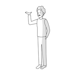 man wearing casual clothes over white background. vector illustration