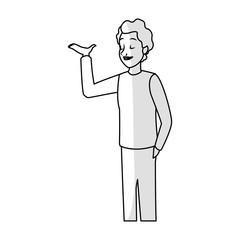 man wearing casual clothes over white background. vector illustration