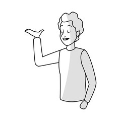 man cartoon icon over white background. vector illustration