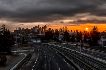 Fototapeta premium Sunrise over the city