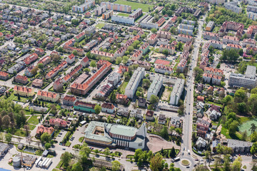 aerial view of Olesnica city