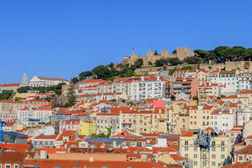 Naklejka na ściany i meble Vista da parte central da Lisboa de Santa Justa