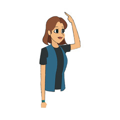 woman cartoon icon over white background. colorful design. vector illustration