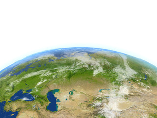 Western and central Asia on planet Earth