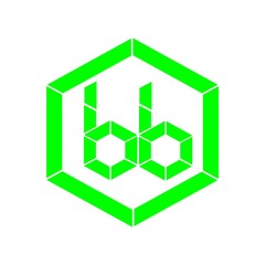 initial letter bb green color logo vector