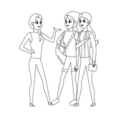 young adults having conversation icon image vector illustration design 