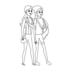 young adults having conversation icon image vector illustration design 