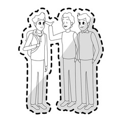 young adults having conversation icon image vector illustration design 