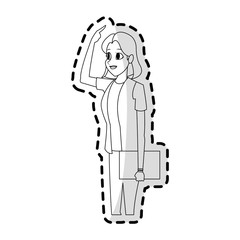 pretty young woman gesticulating  icon image vector illustration design 