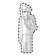 handsome young man icon image vector illustration design 
