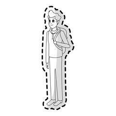 handsome young man icon image vector illustration design 