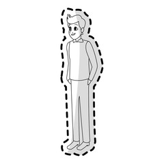 handsome young man icon image vector illustration design 