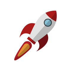 space rocket icon over white background. colorful design. vector illustration