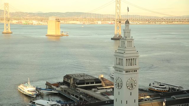 Sunset light on San Francisco's Embarcadero area