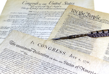 Declaration of Independence with a Quill Pen