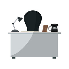 office workplace icon over white background. colorful design. vector illustration