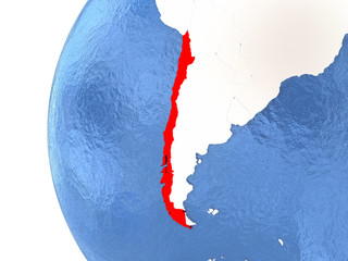 Chile on globe