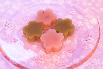 桜の形の羊羹 / 春のイメージ