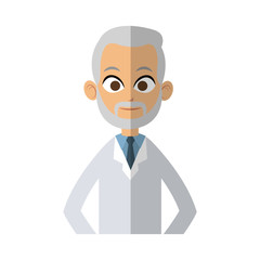 medical doctor old man cartoon icon over white background. colorful design. vector illustration