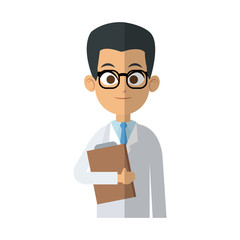 medical doctor man cartoon icon over white background. colorful design. vector illustration