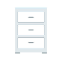 drawer icon over white background. colorful desing. vector illustration